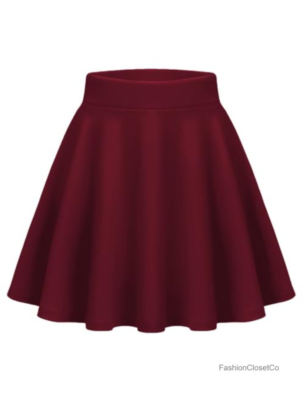 A-Line Pleated Mini Skater Skirt High Waist Stretch Flared